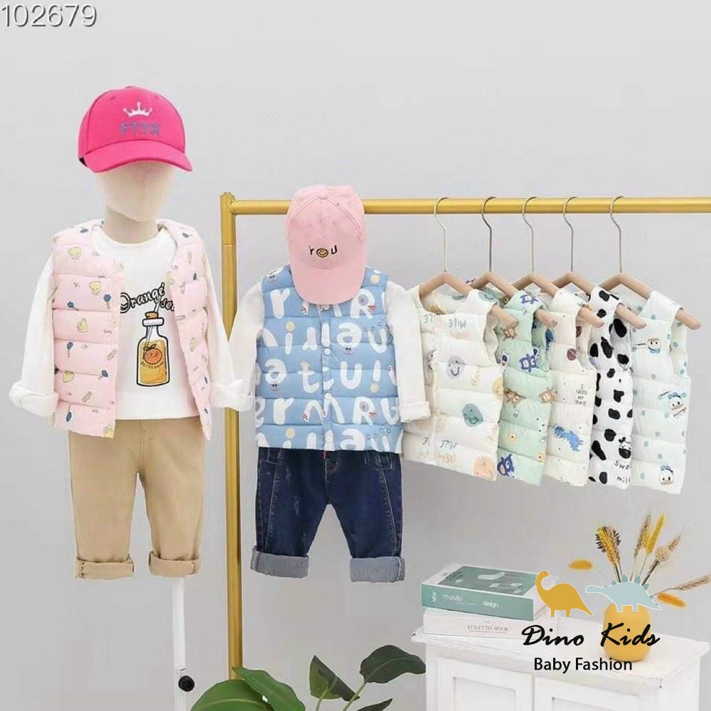 Phao gile cho bé trai, phao gile cho bé gái, áo gile phao Quảng Châu cho bé