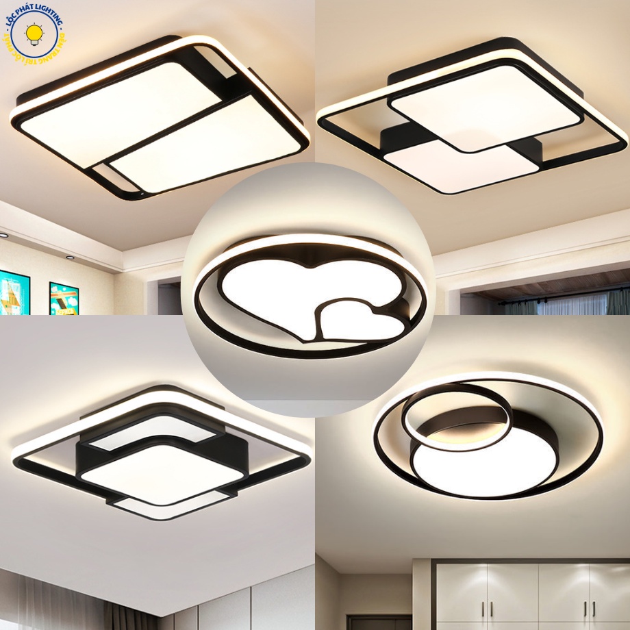 Đèn trần, đèn ốp trần hiện đại trang trí phòng khách, phòng ngủ 3 chế độ ánh sáng