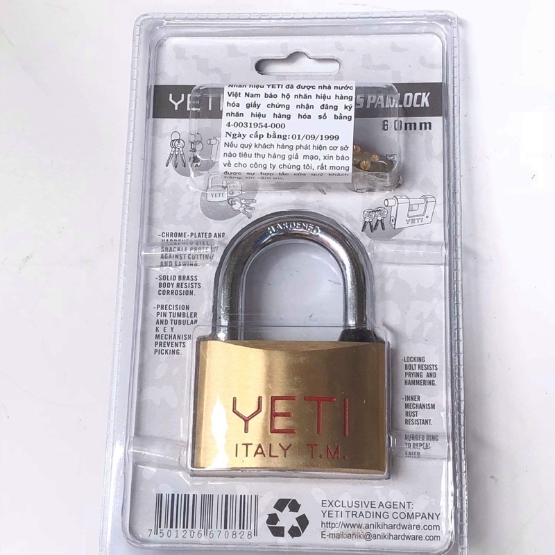 Khoá YETI -Hàng xịn chính hãng -Bảo hành chính hãng