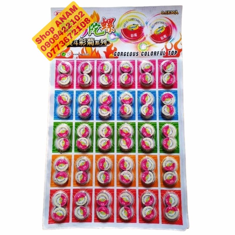 vỉ 60 quả xoay sáng chơi tết