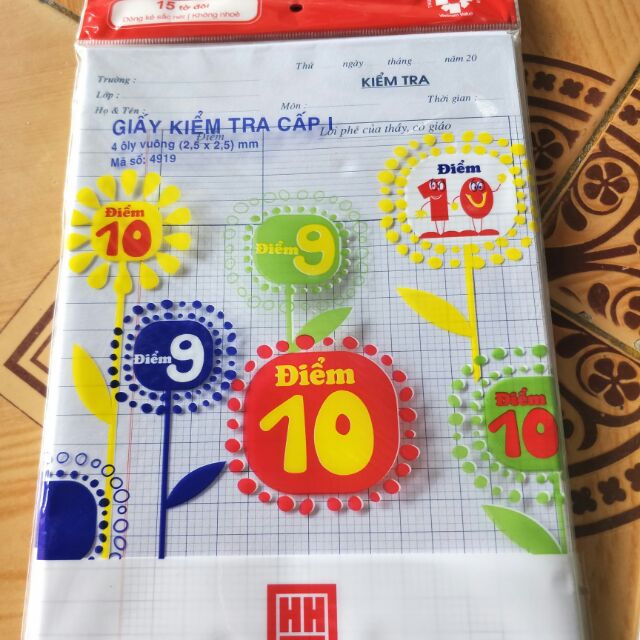 Giấy kiểm tra cấp 1 (4 ôly) - cấp 2 hồng hà, campus