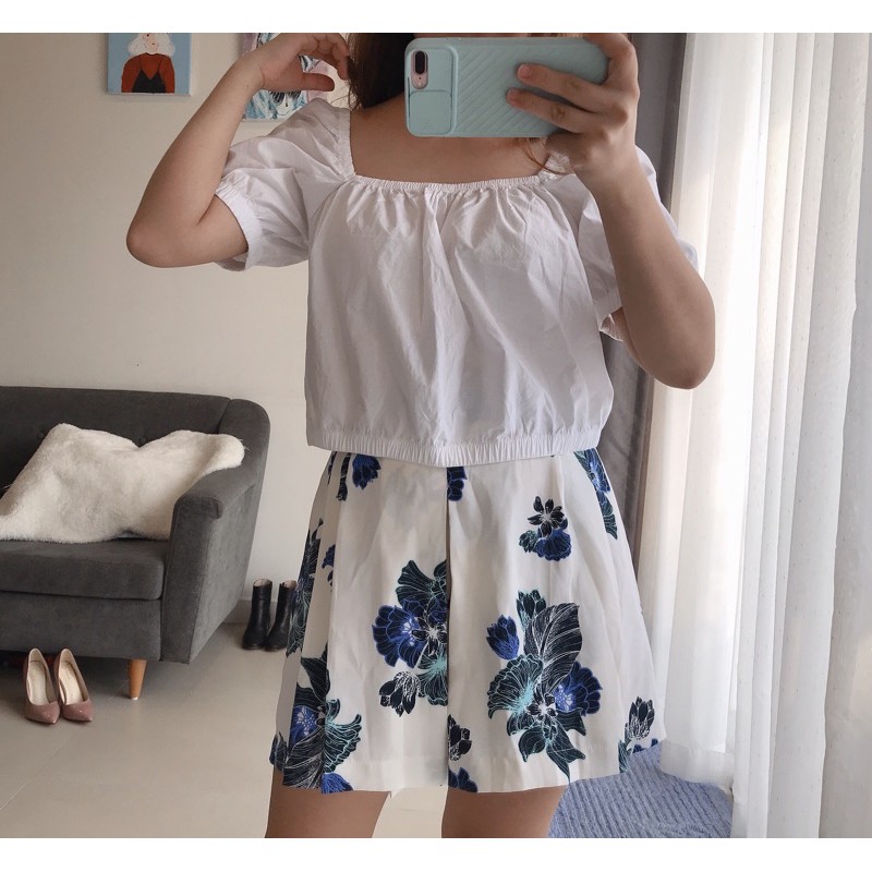 Áo sơ mi croptop Hát Mờ 100% cotton