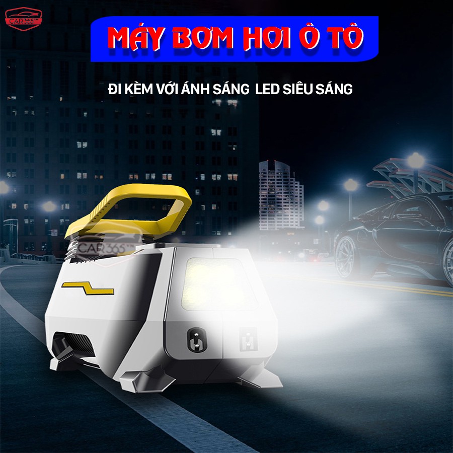 Máy bơm hơi ô tô điện tử thông minh tự ngắt cao cấp CAR365 có màn hình hiển thị - BẢO HÀNH 12 THÁNG - CAR32