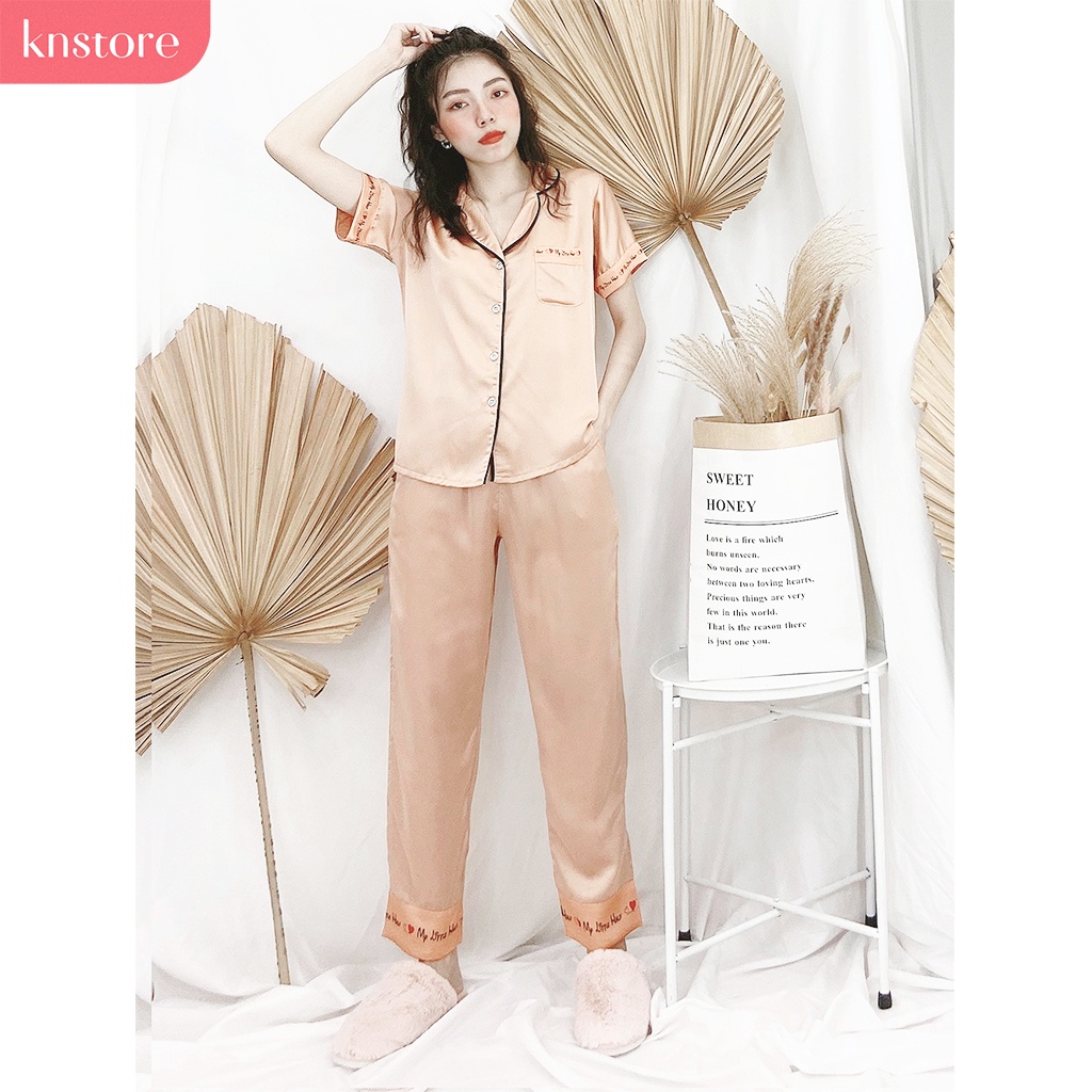 Đồ bộ nữ lụa satin tay ngắn quần dài, pijma lụa cao cấp mát mịn không nhăn ẢNH THẬT CỦA SHOP - Kn Store Việt Nam | BigBuy360 - bigbuy360.vn
