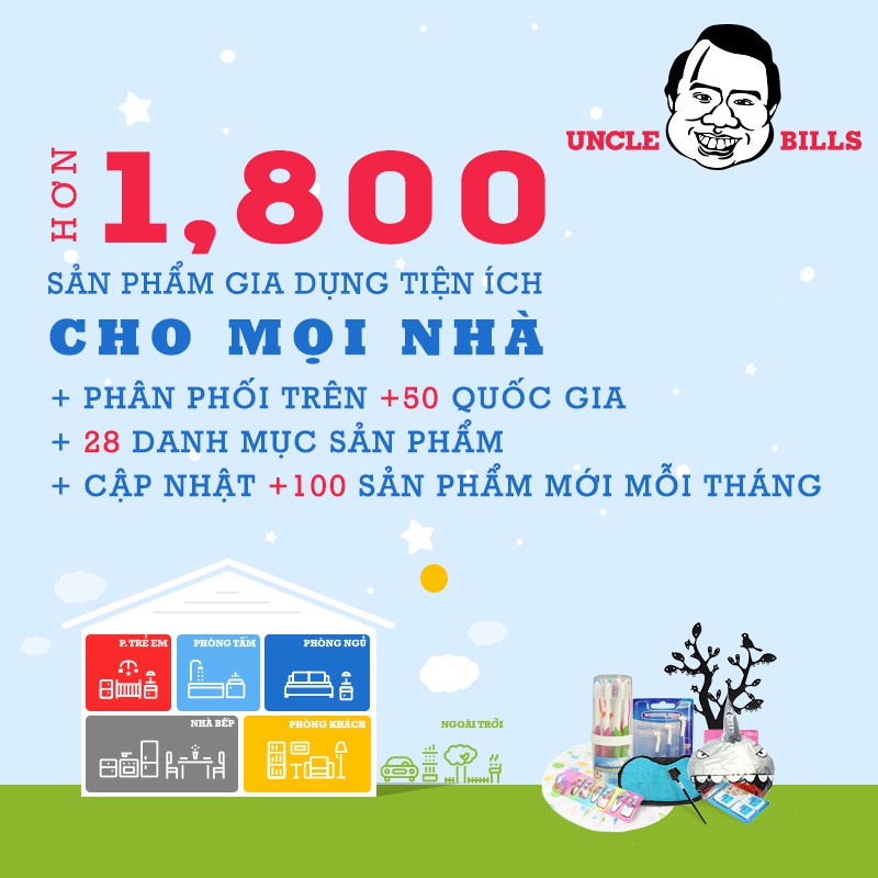 [Mã BMBAU50 giảm 7% đơn 99K] Màng bọc thực phẩm kháng khuẩn Uncle Bills 33cm x100m BC0533