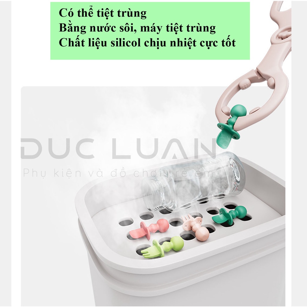 Set thìa và dĩa cán ngắn cho bé tập ăn dặm - Thìa và nĩa tập xúc, tập ăn chống hóc - cho trẻ từ 6 tháng