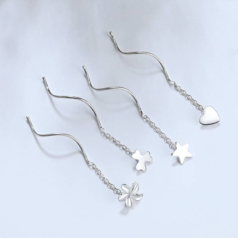 Ear line women's new fashion in 2021, simple and small, ear hole ear chain and indifference Ear Stud Earrings