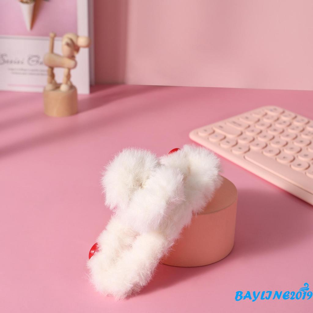 BAY-Kẹp tóc hỗ trợ rửa mặt vải lông họa tiết gấu hoạt hình dễ thương dành cho nữ rửa mặt