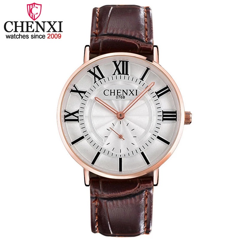 Đồng Hồ Đeo Tay Dây Da Chống Nước Sang Trọng Cho Cặp Đôi