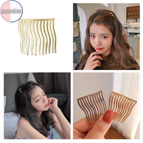 Set 2 kẹp tóc chất liệu kim loại thiết kế đơn giản thời trang cho nữ