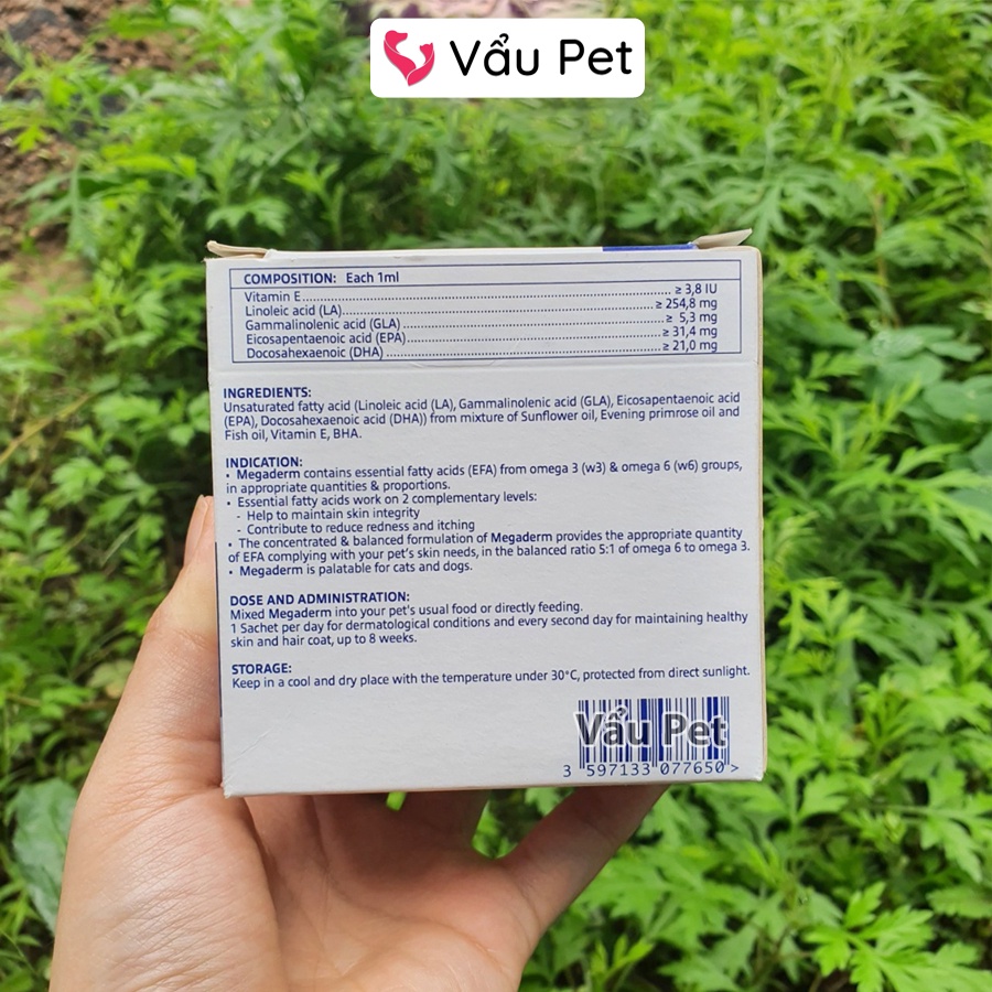Gel Dinh Dưỡng Virbac Megaderm Giúp Mượt Lông, Da Và Giảm Ngứa Chó Mèo (Gói 4ml)