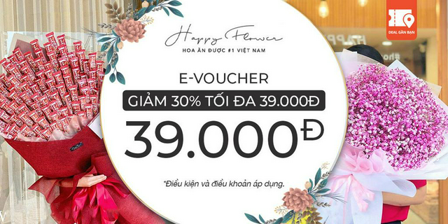 E-voucher happy flower giảm 30% tối đa 39.000đ