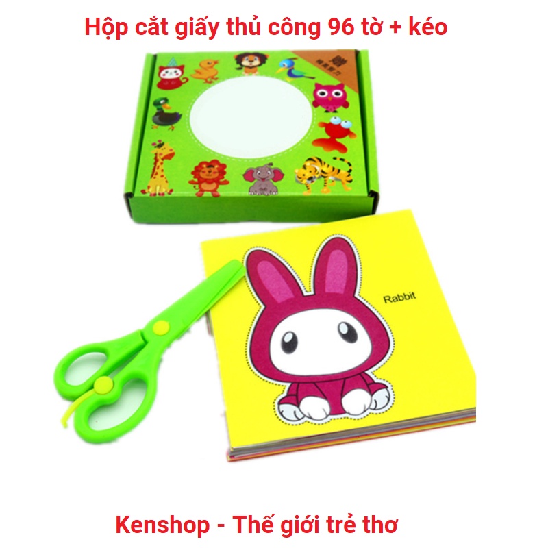 Kéo cắt giấy bằng nhựa cho bé tập tháo tác cắt bằng tay