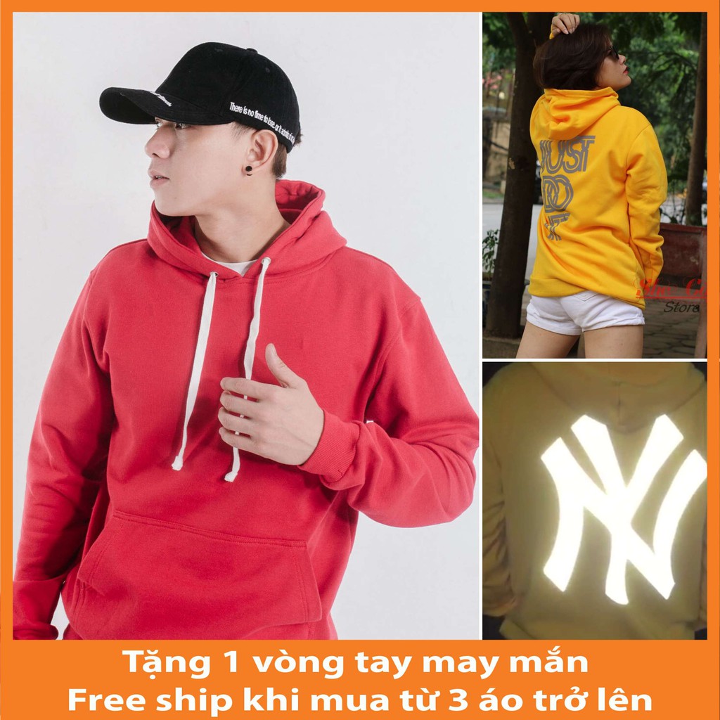 Áo Hoodie Chất Nỉ PHẢN QUANG NY Unisex Nam Nữ Full Size - Chất Nỉ Dày Dặn