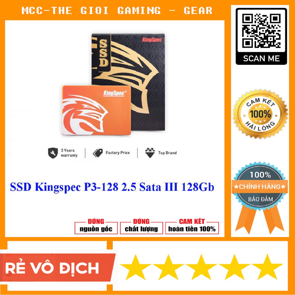 Ổ cứng SSD Kingspec P3-128 2.5 Sata III 128Gb - Chính hãng 36 tháng