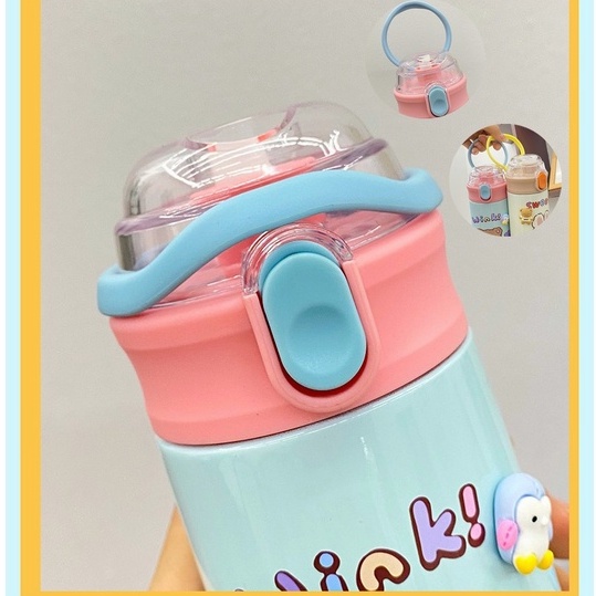 Bình Nước Giữ Nhiệt 550ML Kèm Ống Hút Tiện Lợi Dành Cho Bé