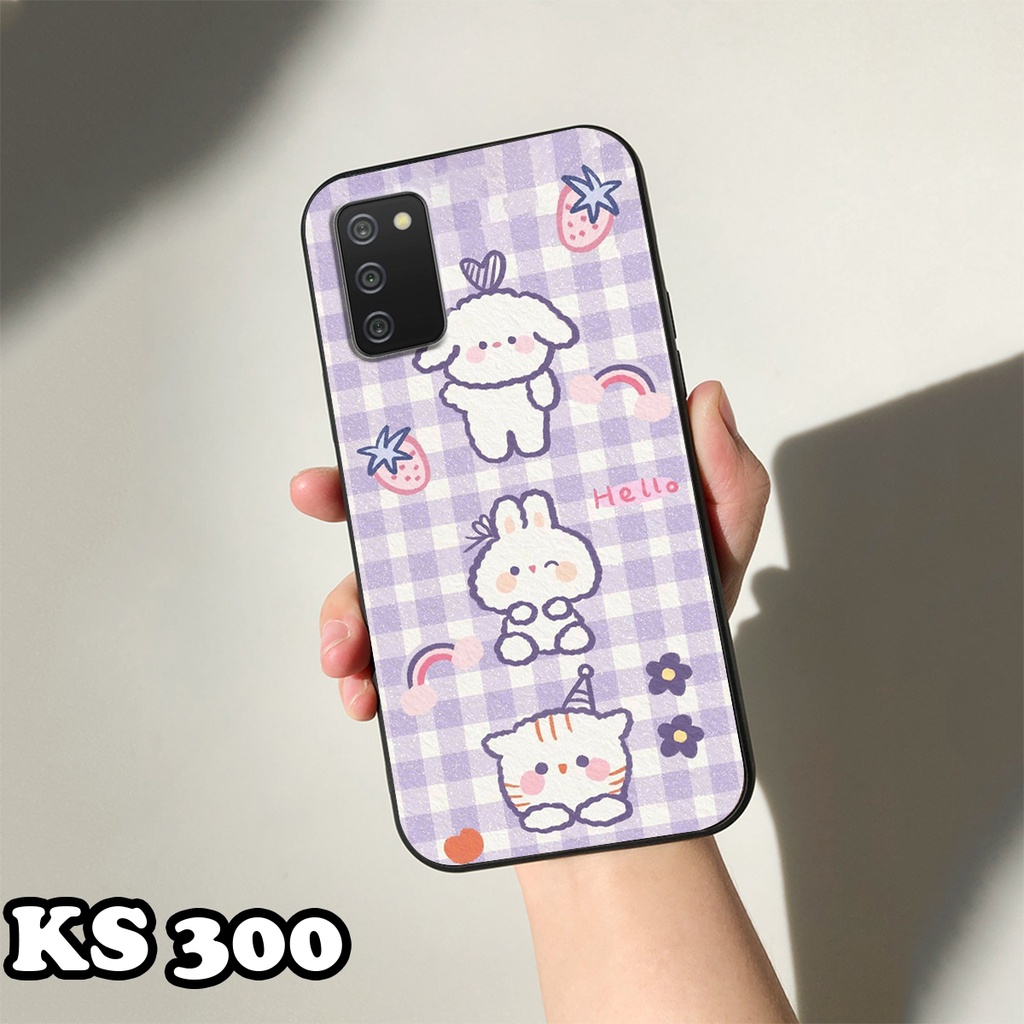 Ốp lưng Samsung A02s - Samsung A02 - Samsung A01 - Ốp in hình Gấu&amp;Thỏ siêu xinh - Lưng nhám viền TPU chống trầy xước