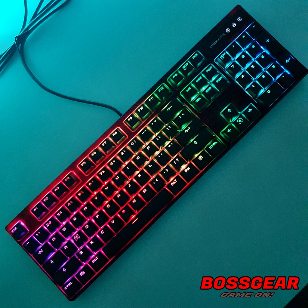 Bàn Phím Cơ Armscool HK107 RGB Màu đỏ đen ( Blue Switch, LED RGB )