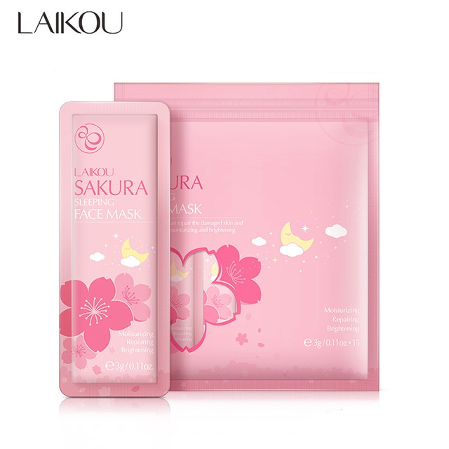 Túi 15 Gói Mặt Nạ Ngủ Hoa Anh Đào Laikou | Thế Giới Skin Care