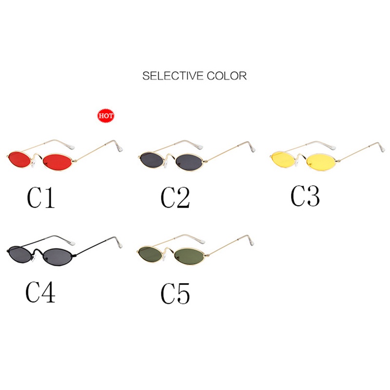 Kính mát gọng oval màu sắc thời trang chống tia uv400 cho nam nữ