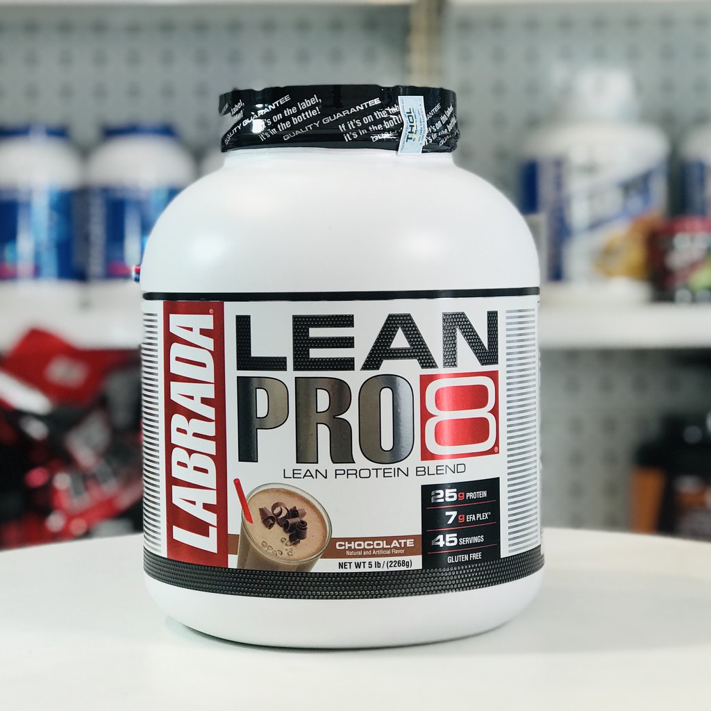 Labrada Lean Pro 8 vị Chocolate, Protein Cao Cấp Trải Dài, Nuôi Cơ Ngày Đêm (5 lbs, 45liều)