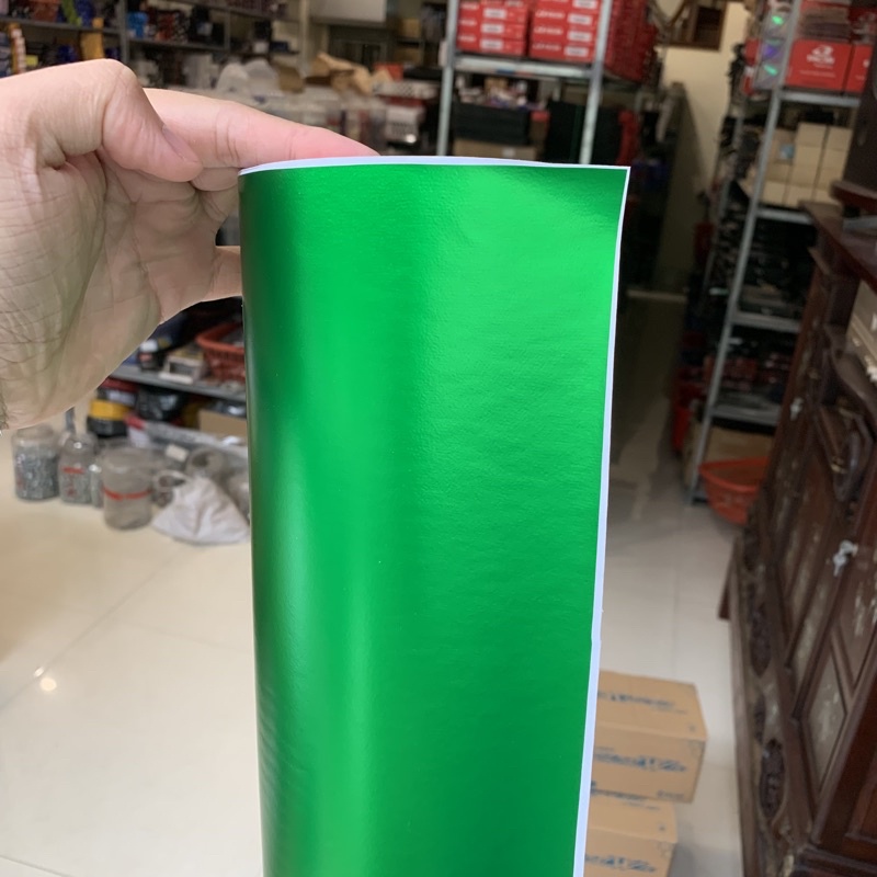Giấy Decal Nhôm Lì Màu Xanh Lá Cao Cấp Khổ Rộng 50cm x Dài 1m