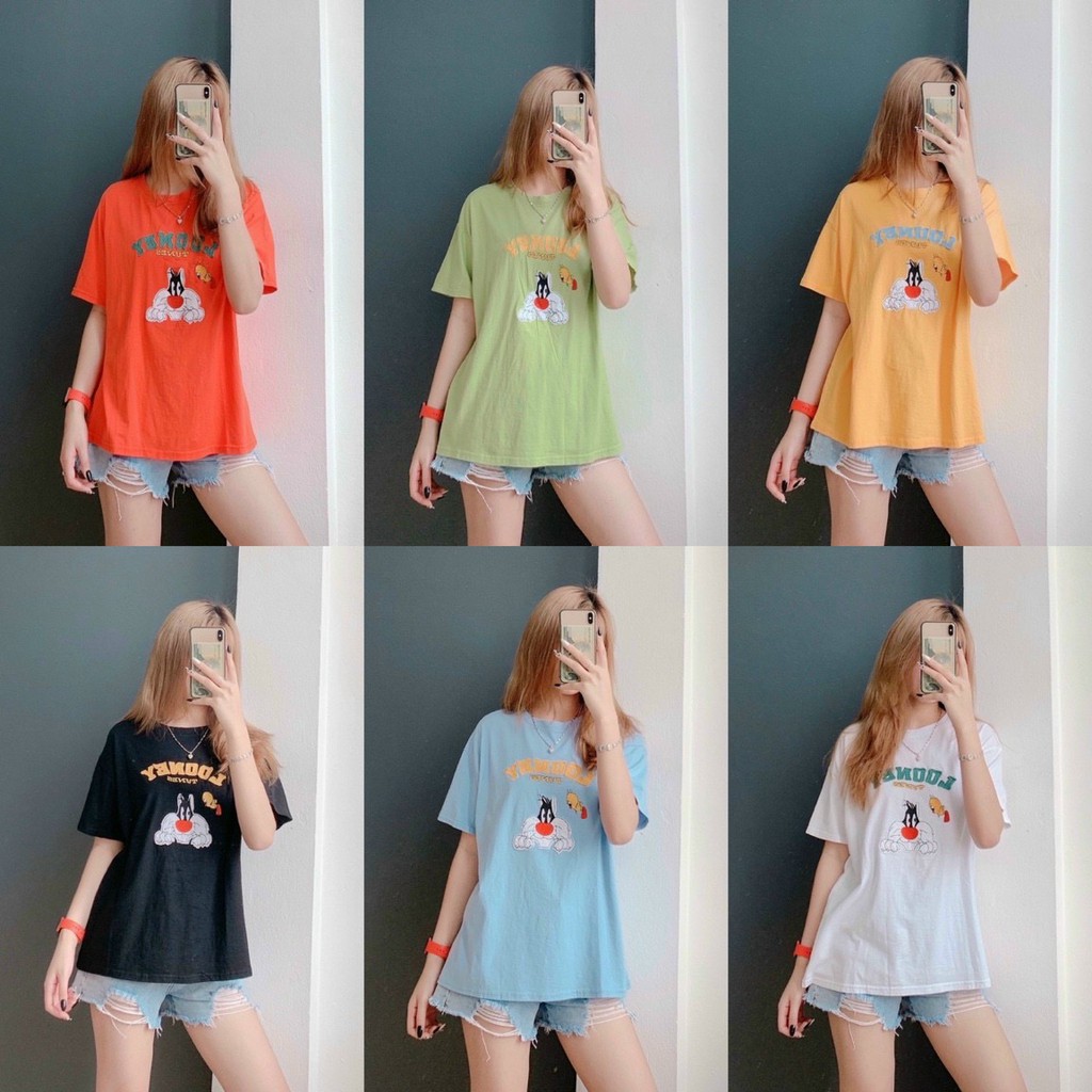 Áo thun nữ hàng Quảng Châu, phom vừa, mặc mát, siêu xinh, phông tay lỡ được bán tại Shop An Nhiên Chợ Ninh Hiệp