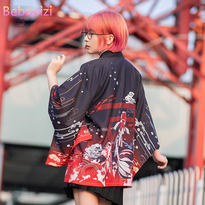 Áo Khoác Kimono In Hình Cá Chép Phong Cách Harajuku Nhật Bản Dành Cho Nam Nữ 2021 | BigBuy360 - bigbuy360.vn