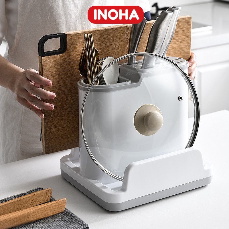 Kệ đựng dao - kệ để dao thớt nhựa đa năng đặt bàn INOHA DN02