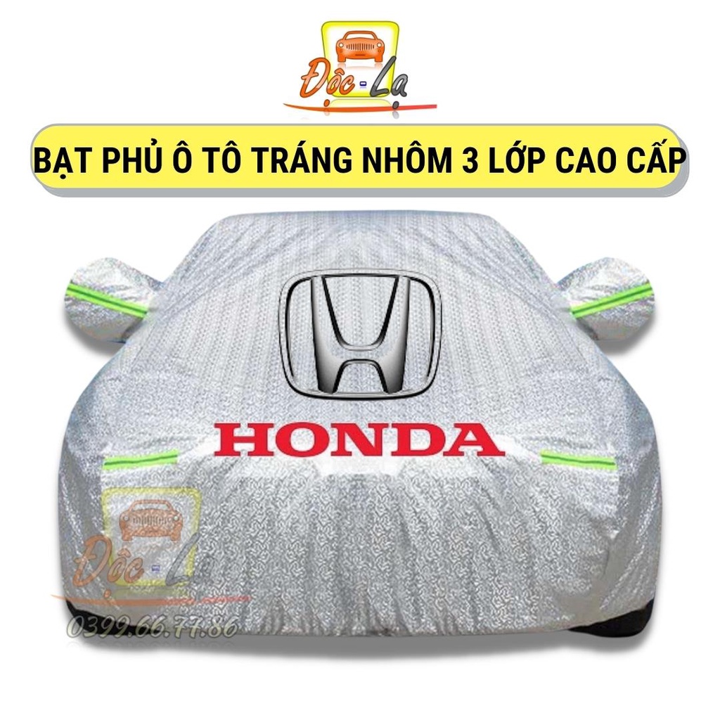 Bạt Phủ Xe Ô Tô Honda CRV, Brio, City, HRV, Accord, Civic, Jazz- Chất Liệu Bạt Tráng Nhôm 3 lớp cao cấp