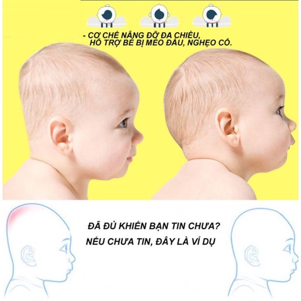 Gối cao su chống méo, bẹp đầu Baby Tâm An cho bé, KT: 30*20*3 cm