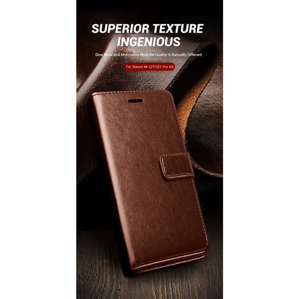 Bao Da Điện Thoại Dạng Ví Nắp Lật Nam Châm Sang Trọng Cho Xiaomi 12T Pro Xiomi Xiami Xaomi Xiaomi12T Mi12T Mi 12T 12 T 5G