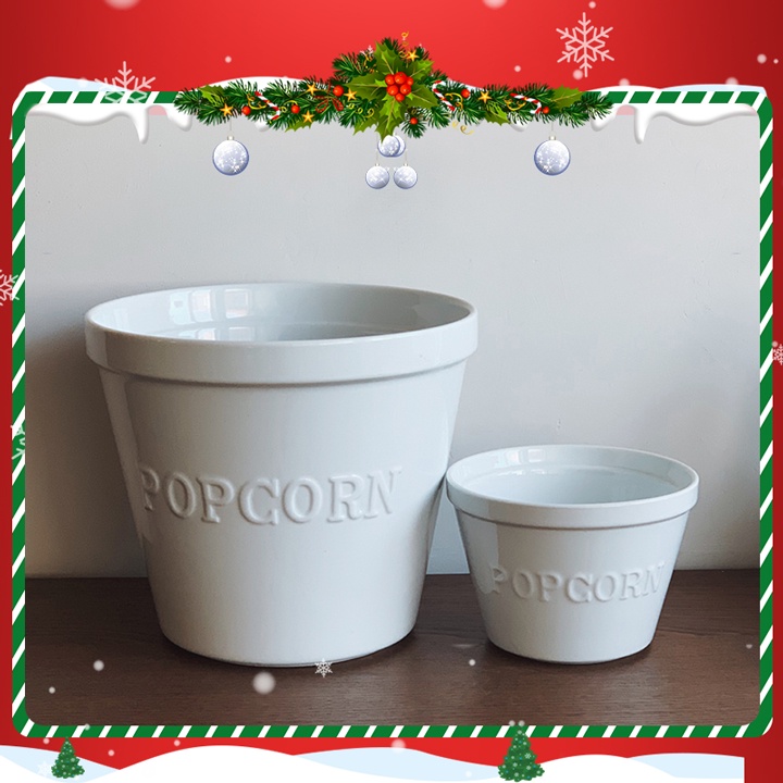 Tô hũ sứ đựng bắp rang bơ - popcorn xinh xắn , decor chụp ảnh