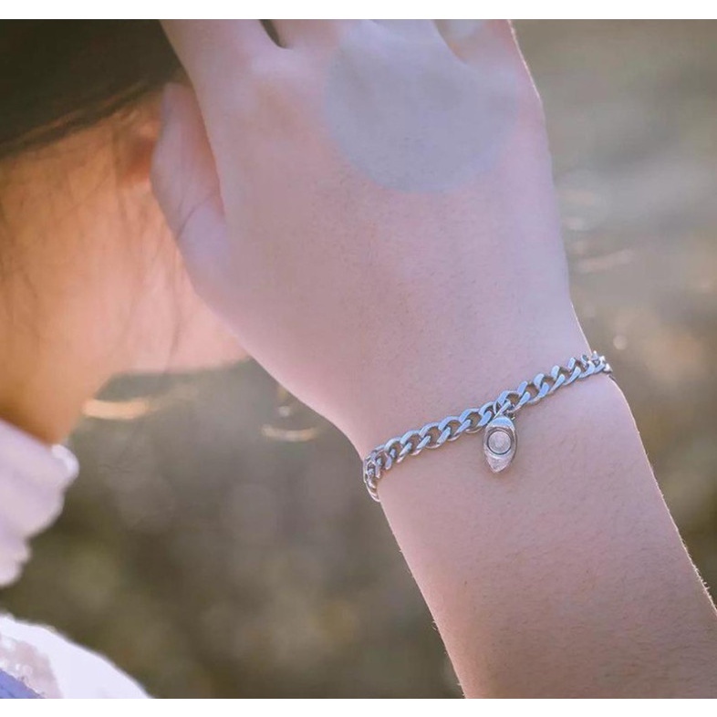 Vòng tay đôi nam nữ tình yêu mạ bạc nam châm trái tim MIM VTDTIM22