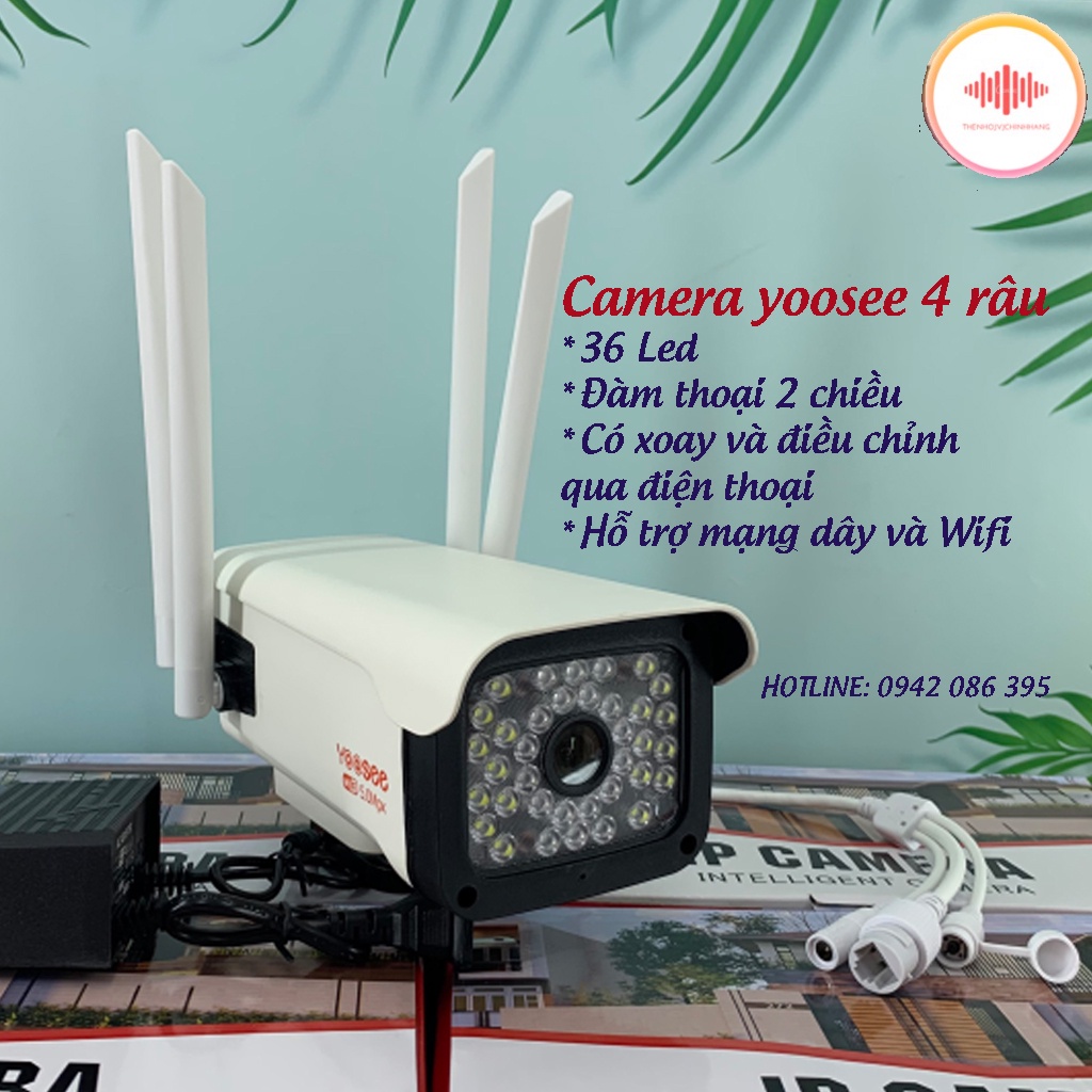 Camera ngoài trời, chống nước Yoosee Full HD 1080P 4 Led trợ sáng đàm thoại 2 chiều