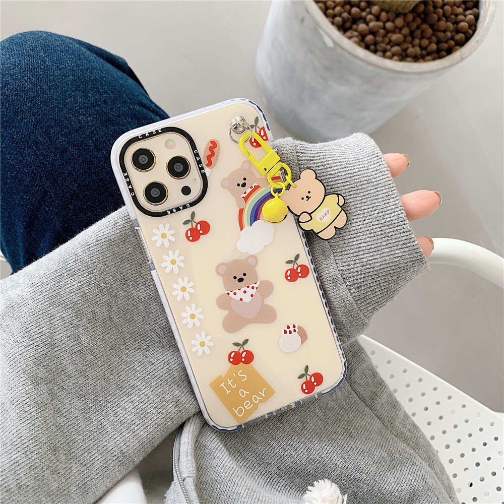 Ốp điện thoại silicon mềm họa tiết gấu hoạt hình cho iPhone 12pro max 12mini 11Pro Max XS Max XR SE 2020 7 8 Plus | BigBuy360 - bigbuy360.vn