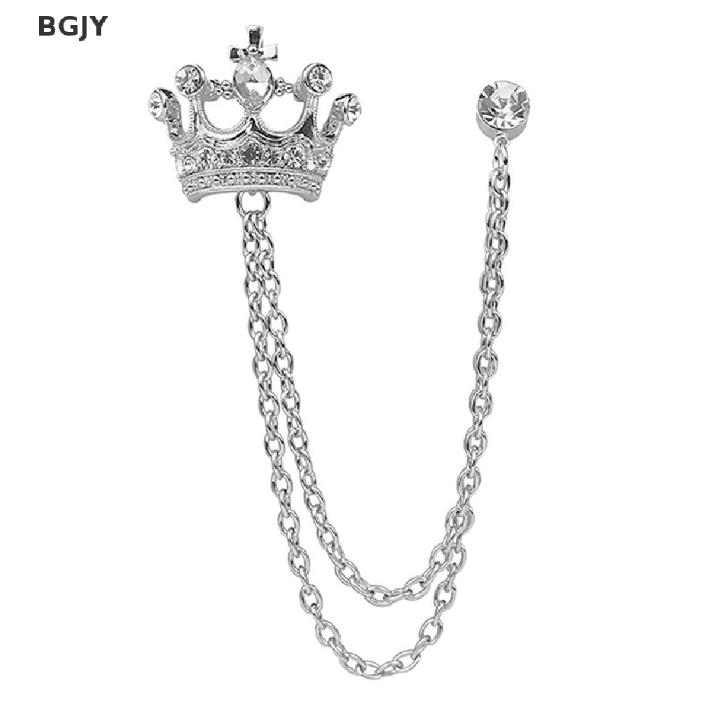 BGJY Fashion Crown Chain Tassel Brooch Pin Collar Badge Corsage Men Women Jewelry NEW