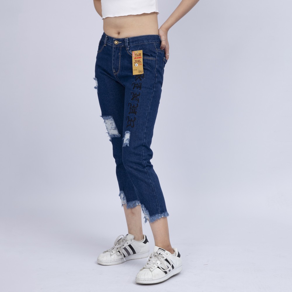 Quần Jean Nữ Begy Chữ Thái Chân Tua Màu Đậm Co Giãn Thời Trang Cao Cấp Giãn QR07. xynhshop999 | BigBuy360 - bigbuy360.vn