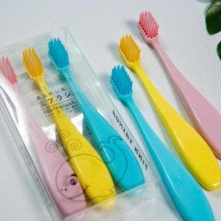dth94 ☋◑Bộ bàn chải đánh răng hoạt hình cho trẻ em 3 mềm