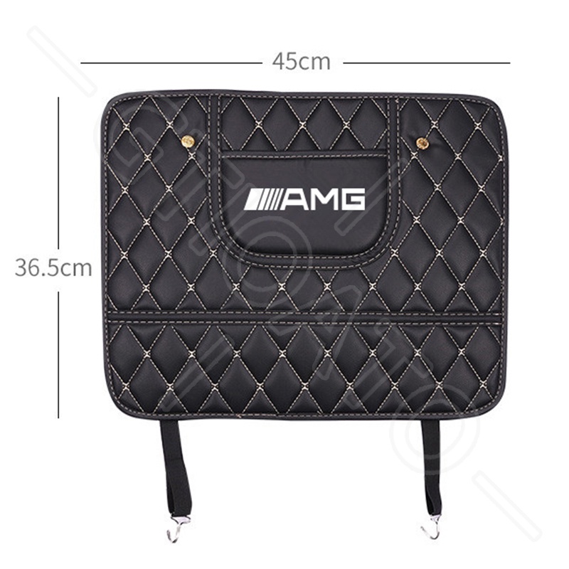 GTIOATO Cho AMG Tấm Bảo Vệ Lưng Ghế Oto Da Tấm Ốp Lưng Ghế Ô Tô Bảo Vệ Lưng Ghế MiếNg LóT ChốNg ThấM TúI Treo Đồ Sau Ghế Ô Tô Phụ Kiện Xe Hơi Cho Mercedes Benz W124 W204 C300 GLC300 W212 S500 Benz AMG W205 W203 E300 CLA AMG G63 W202 W207 GLB