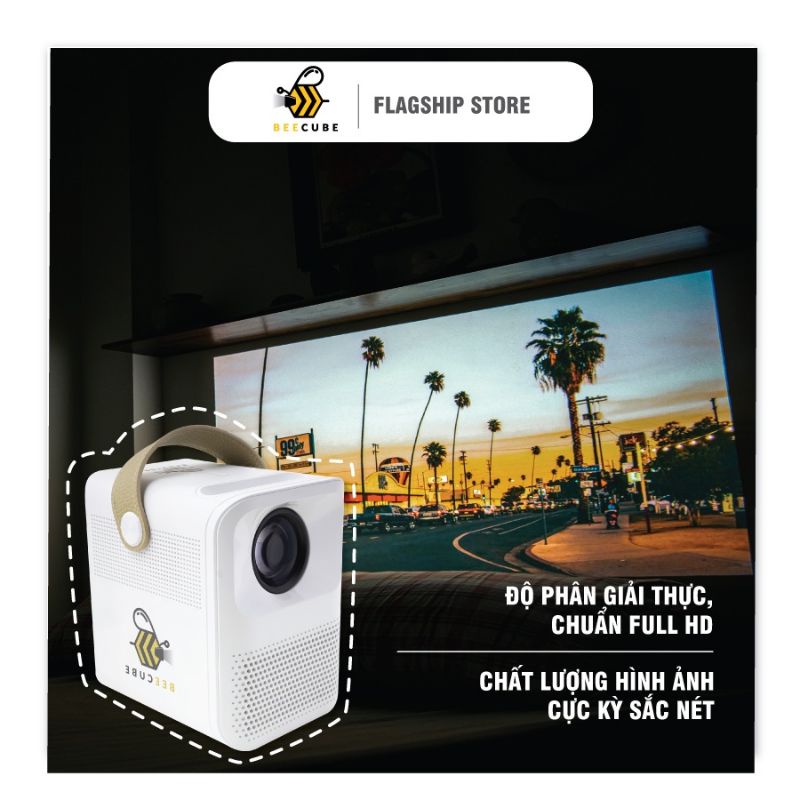 Máy Chiếu Mini BeeCube X2 MAX - FULL HD 1080 - tặng màn chiếu và bàn phím