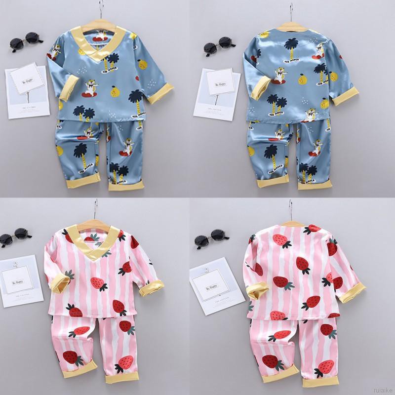 Set Đồ Ngủ Pijama Dài Tay Đáng Yêu Cho Bé 1-6 Tuổi