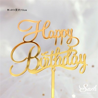 1 chữ cắm mica Happy birthday chúc mừng sinh nhật họa tiết