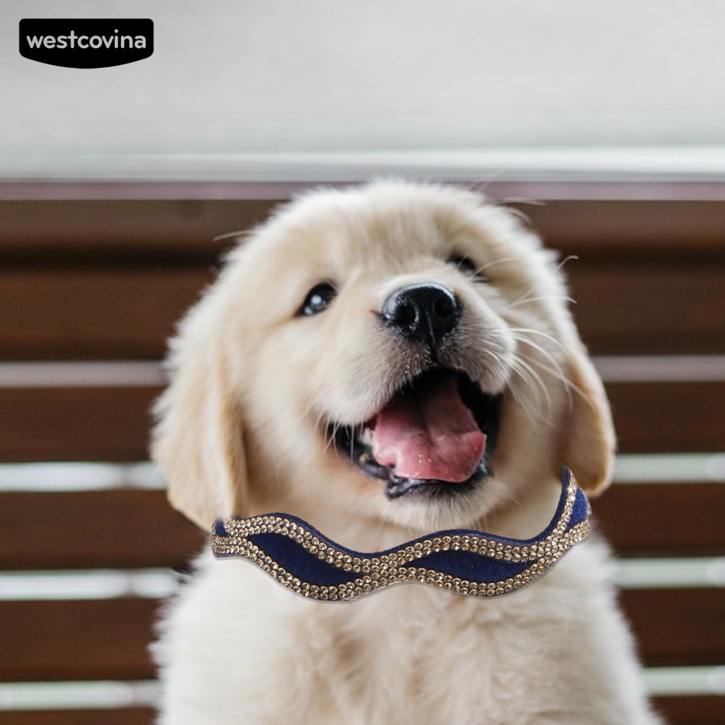 Phụ Kiện Vòng Cổ Đính Đá Giả Kim Cương Giả Cho Thú Cưng