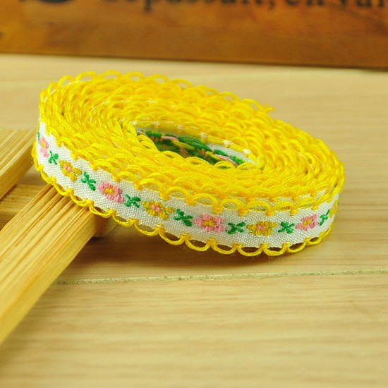 1.2cm ren vải thổ cẩm thêu hoa nhí phụ liệu may mặc đồ handmade thủ công