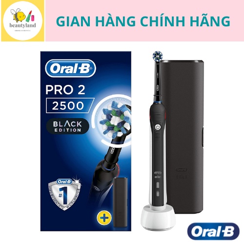 [Hàng chính hãng] Bàn chải điện Oral B Pro 2 2500 kèm travel case, 2 chế độ đánh răng và chế độ chăm sóc nướu