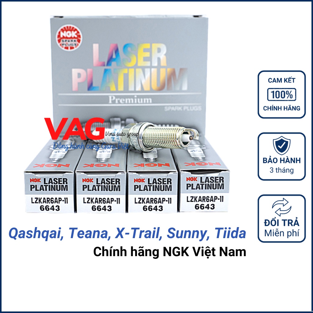 Bugi NGK Laser Iridium Platinum cho Nissan Teana, Sunny, Qashqai, X-Trail, Tiida, mazda 2, 3, 6, CX-5,...