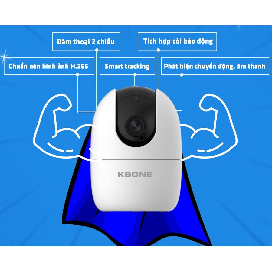 Camera IP Wifi KBONE KN-H21PA 2.0MP 1080p xoay 360 - Chính hãng BH 12 tháng | WebRaoVat - webraovat.net.vn