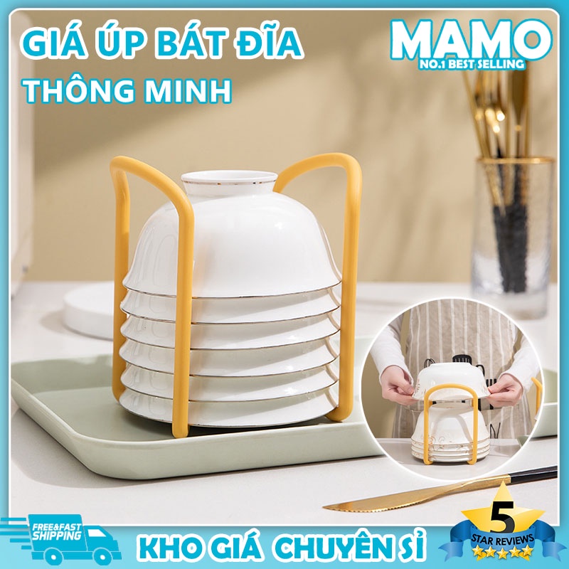 Giá úp bát, chén đũa gấp gọn có khay thoát nước tiện dụng-LO58