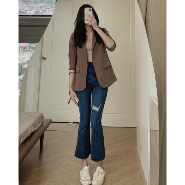 Áo Blazer-Vest nữ trơn màu basic dài tay/ ngắn tay cao cấp phong cách Hàn Quốc